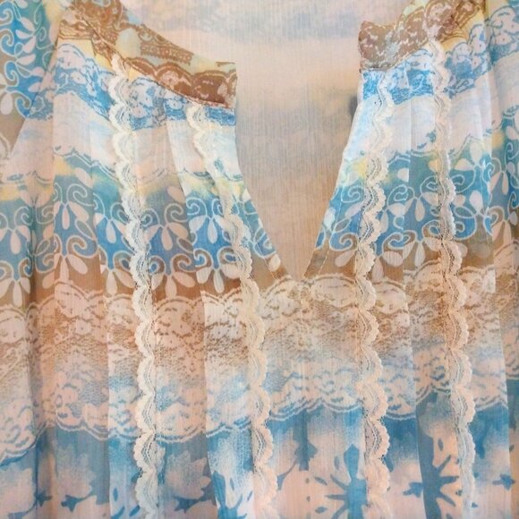 Christopher & Banks Floral Lined Top XL Cottagecore Coastal Grandma Cottagecore - Picture 2 of 10